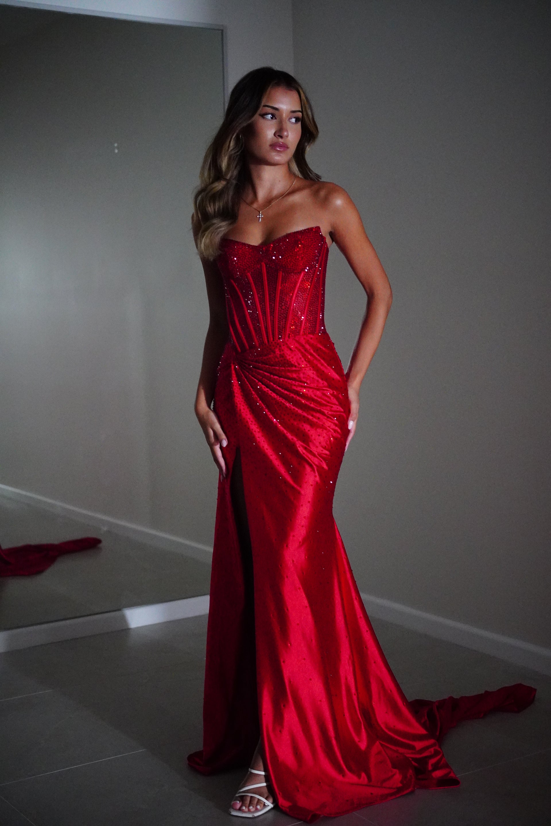 australian online formal dress boutiques Tina Holly Couture TW030 Navy Blue Gala A Line Formal Dress Blue / 14 AUS main image 1